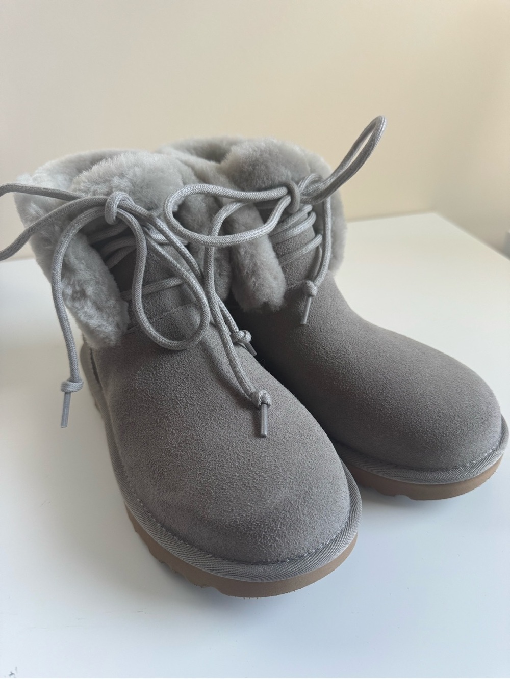 Ugg Classic Mini Posy Ankle Booties - Grey NWT - Picture 1 of 5